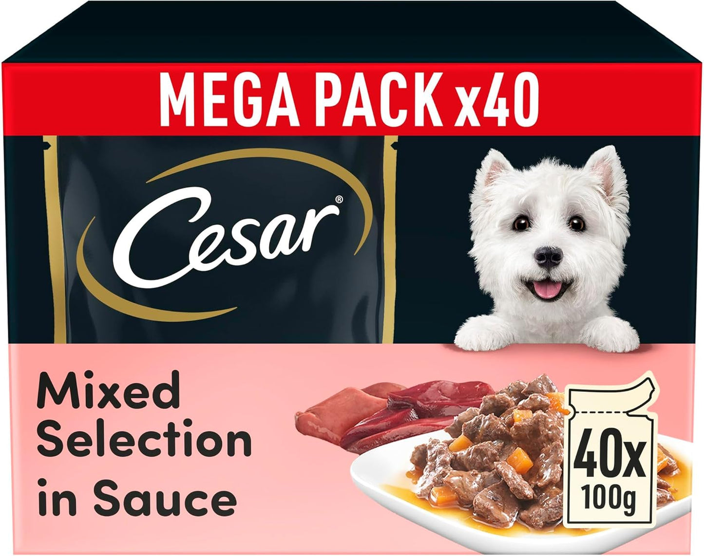 CESAR Adult Dog Pouches Sauce Selection in Gravy 40x100g
