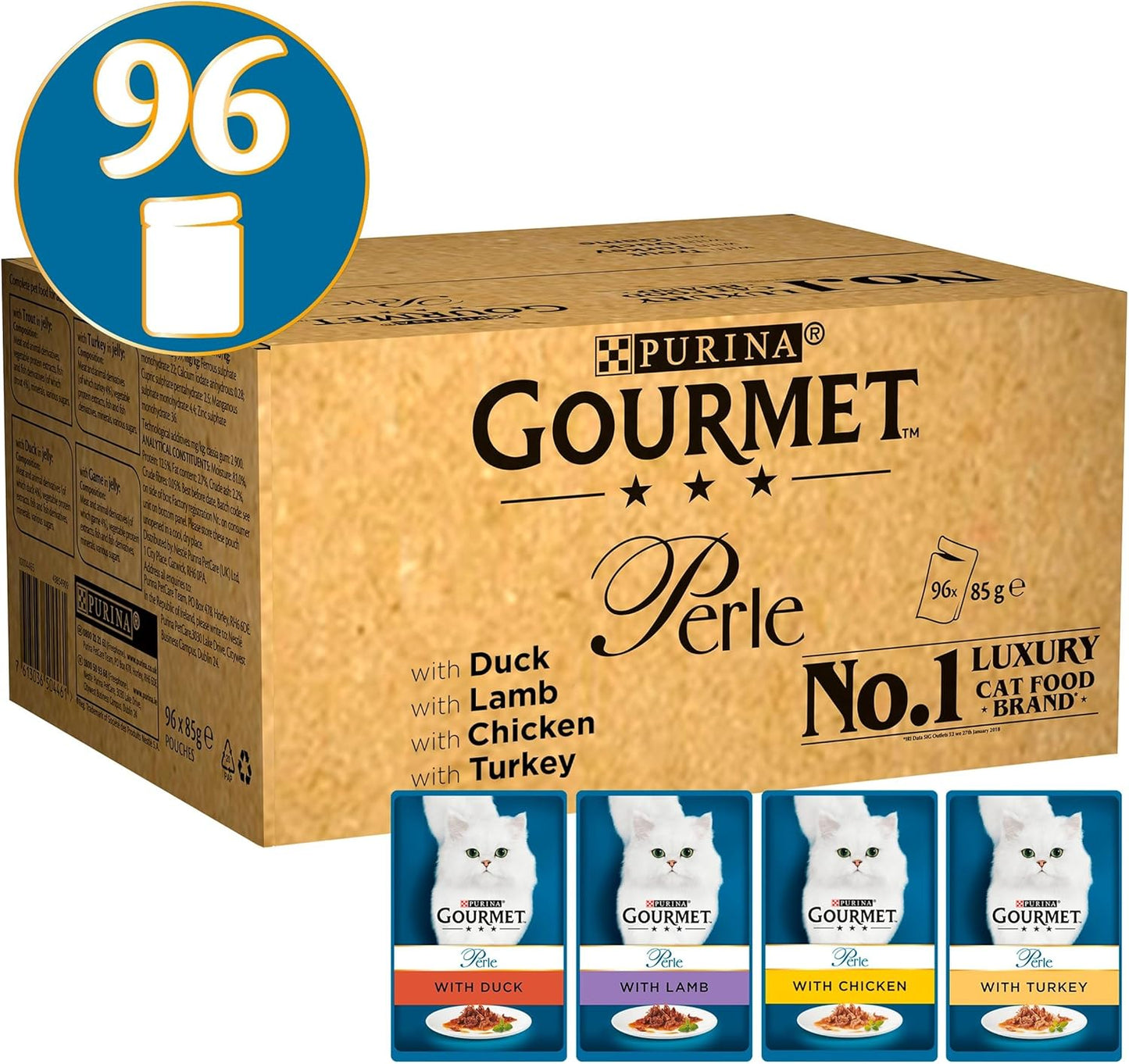 Gourmet Perle Chef's Collection In Gravy (Turkey, Chicken, Duck, Lamb) 96X85g