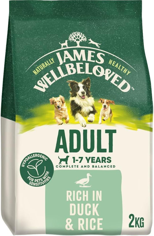 James Wellbeloved Dog Adult Hypoallergenic Dry Food Duck and Rice 2 kg