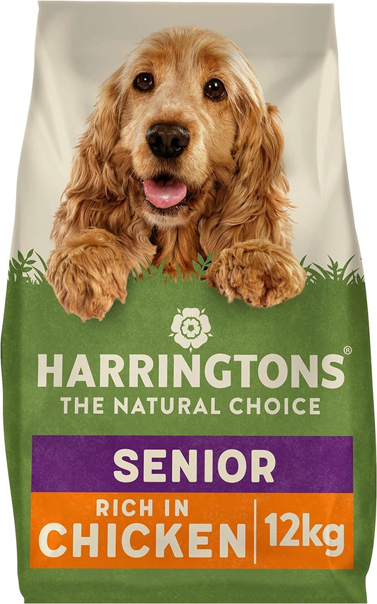 Harringtons Senior Complete Dry Dog Food Chicken & Rice 12kg - Made with All Natural Ingredients