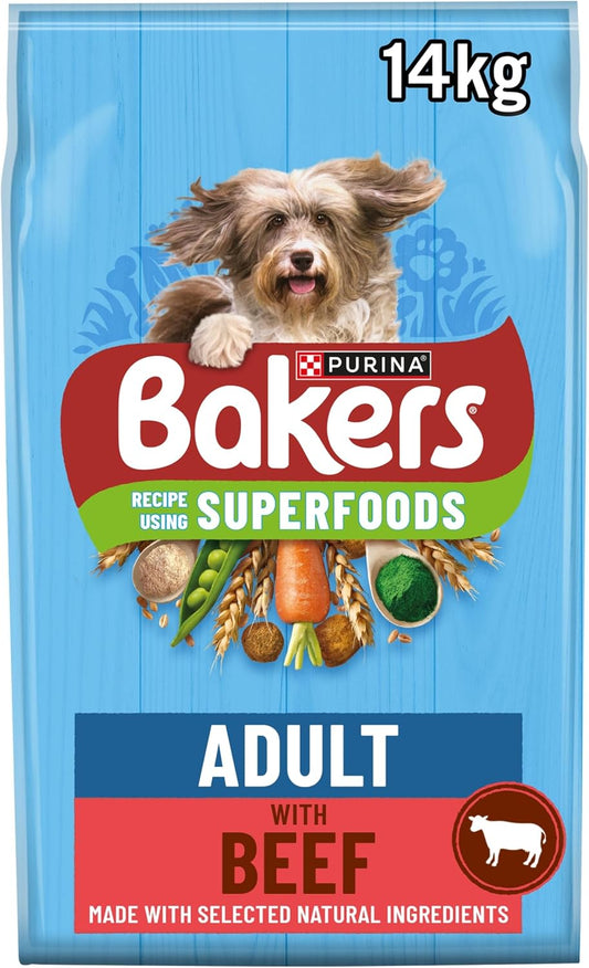 Bakers Complete Beef & Veg Adult Dog Food - 14kg