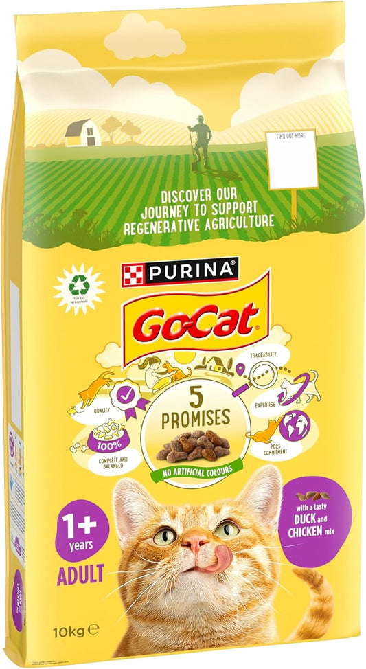 Go-Cat Adult Chicken & Duck Dry Cat Food 10kg (Packaging may vary)