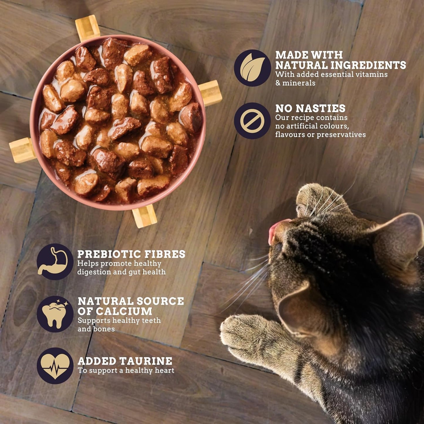 Webbox Naturals Complete Adult Wet Cat Food, 40 x Meat in Gravy Variety Mega Pack - Made with Natural Ingredients and No Nasties (40 x 100g Pouches)